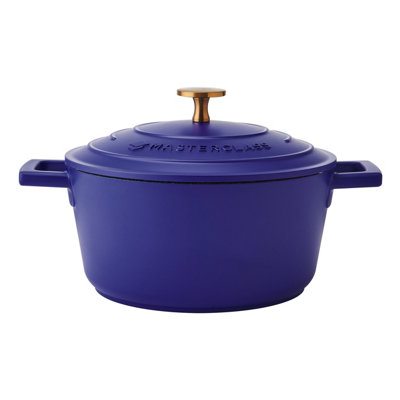Rackhams Blue 2.5L Cast Aluminium Casserole Dish With Lid, Electric 20Cm - Aluminium - Casserole Dish - Image 7