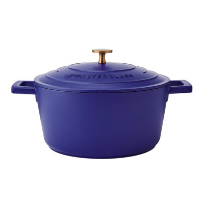 Rackhams Blue 4L Cast Aluminium Casserole Dish With Lid, Electric 24Cm - Aluminium - Casserole Dish - Image 4