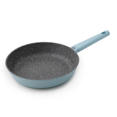 B&Q -  28Cm Cast Aluminium Frying Pan With Stainless Steel Induction Sky Blue Non-Stick Lightweight Fry Pan