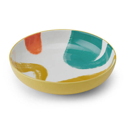 B&Q -  Yellow Abstract 21Cm Coupe Bowl