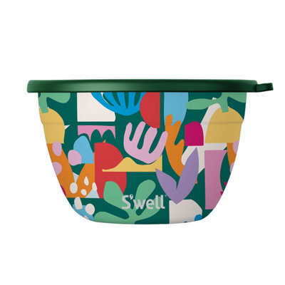 S'well 3Pc 'Paper Cutouts' 1.9L Salad Bowl Kit With 60Ml Dressing Pot And Tray - Multicolour - Stainless Steel - Food Flask - Image 3