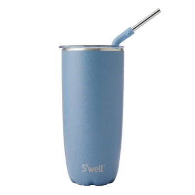 Swell S'well Desert Tumbler With Straw, Travel Water Flask, Stainless Steel Bpa-Free, 700Ml Sky Blue