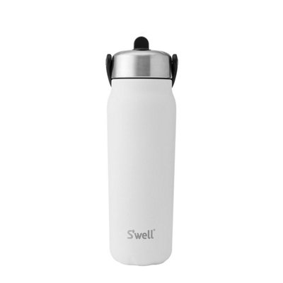 Swell White S'well Explorer Moonstone Tumbler With Straw, Travel Water Flask, Stainless Steel And Copper, Bpa-Free 700Ml