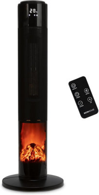 Monhouse 33" Oscillating Tower Fan Heater Ptc Ceramic Electric Heater Lcd Fireplace Display Remote Control Overheat Protection from B&Q