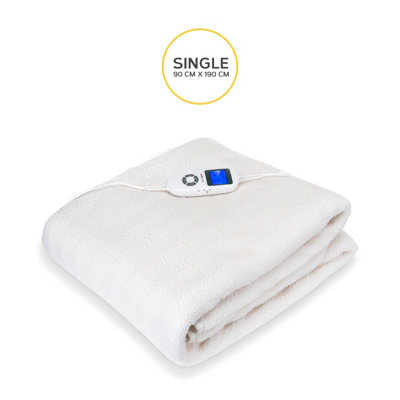 Monhouse Premium Fleece Electric BlanketHeated Under Blanket9 Heat SettingsFitted Heated Mattress CoverSingle 90X190Cm from B&Q