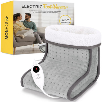Monhouse Electric Foot WarmerCold Feet Warmers For Home Use And Office Under Table DeskSoftBreathable Heating Pad Grey from B&Q