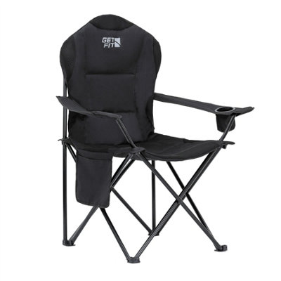 B&Q -  Get Fit Premium Camping ChairLightweight 3Kg Folding Chair With Pocket Cup Holder & Carry BagCapacity 130KgBlack Single