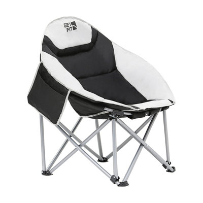 B&Q -  Get Fit Moon Camping ChairPortable Outdoor Premium Folding Chair With PocketCup Holder & Carry BagWeight Capacity Of 130Kg