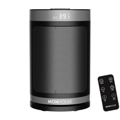 Monhouse Portable Electric Space HeaterEnergy Efficient Ptc Ceramic Heater120 Degree OscillationRemote Control1-12Hr Timer from B&Q