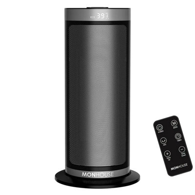 Monhouse Portable Electric Space HeaterEnergy Efficient Ptc Ceramic Heater120 Degree OscillationRemote Control1-12Hr Timer from B&Q