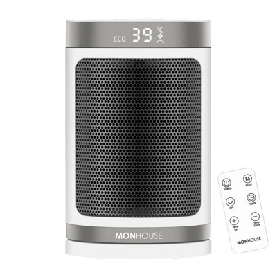 Monhouse Portable Electric Space HeaterEnergy Efficient Ptc Ceramic Heater120 Degree OscillationRemote Control1-12Hr Timer from B&Q
