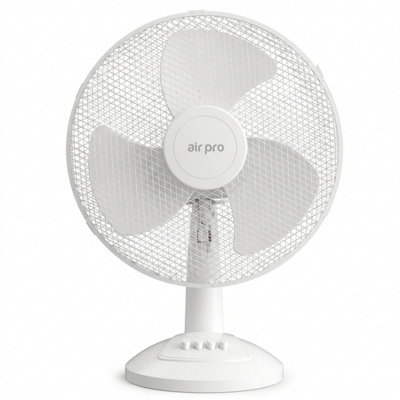 Air Pro White Oscillating Portable Quiet Desk Fan 12 Inch - Image 4