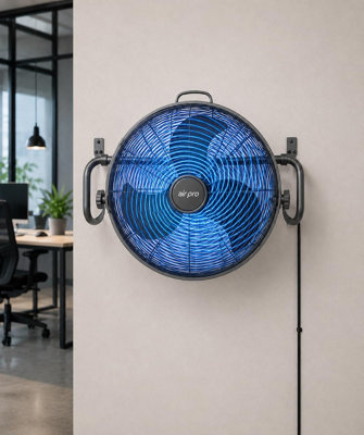 Air Pro Wall Mounted Cooling Fan Electric Fan 3 Speeds Oscillating Metal Fan For Instant Cooling - Black - Image 3