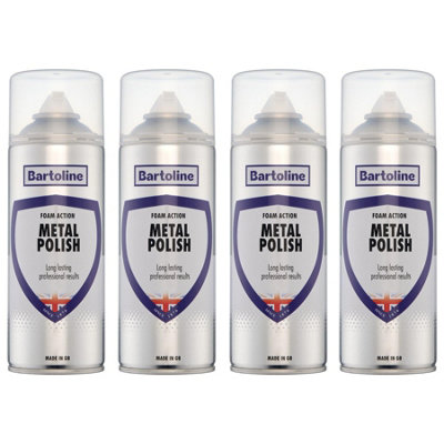 4x Bartoline Metal Polish 400mL Long Lasting Cleaner Restorer Shine Foam Action - Image 3