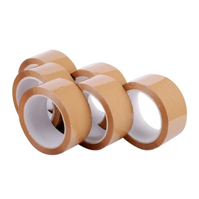 Packaging Polyprop Tape (Pack Of 6) Buff (48mm X 66M) from B&Q
