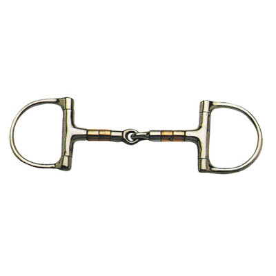 Korsteel Stainless Steel Copper & Steel Rollers Jointed Dee Ring Snaffle Bit Silver/copper (5In) from B&Q