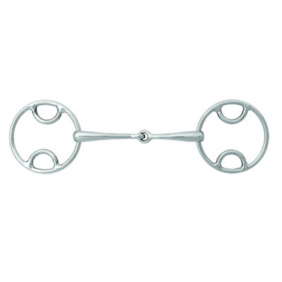 Korsteel Stainless Steel Jointed Beval Loose Ring Snaffle Bit Silver (5In) from B&Q