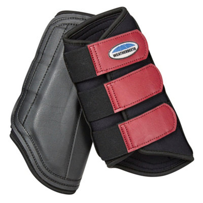 Weatherbeeta Single Lock Brushing Boots Black/maroon (Warmblood) from B&Q