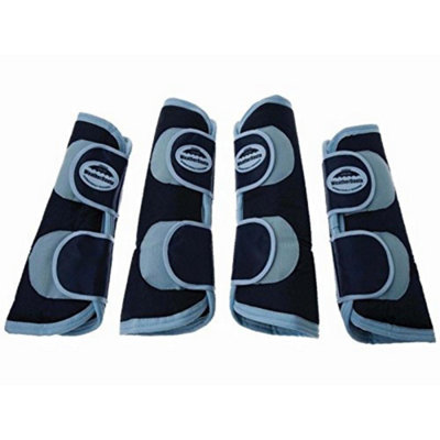 Weatherbeeta Wide Tab Long Travel Boots Navy/silver (Cob) from B&Q