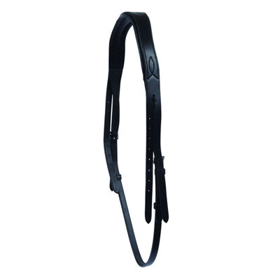 Collegiate Leather Mono Crown Headpiece Black (Warmblood) from B&Q