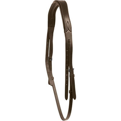 Collegiate Leather Mono Crown Headpiece Brown (Warmblood) from B&Q
