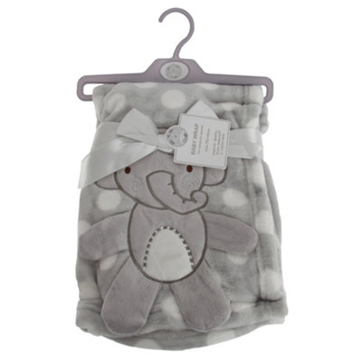 Snuggle Baby Baby Boys/girls Polka-Dot Elephant Wrap Grey/white (75Cm X 100Cm) from B&Q