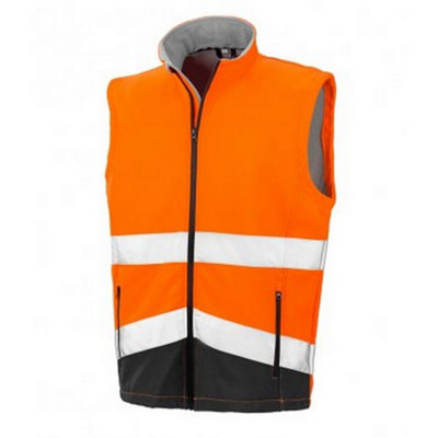 Result Adults Safe-Guard Printable Safety Soft Shell Gilet Fluorescent Orange/black (Xl) from B&Q