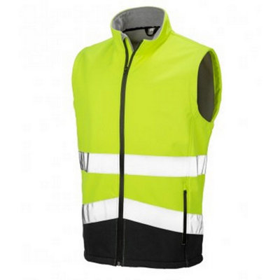 Result Adults Safe-Guard Printable Safety Soft Shell Gilet Fluorescent Yellow/black (M) from B&Q