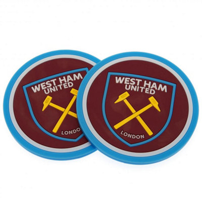 West Ham United Fc Coaster Set (Pack Of 2) Red (One Size) from B&Q