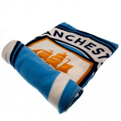Manchester City Fc Official Pl Fleece Blanket Sky Blue (One Size)