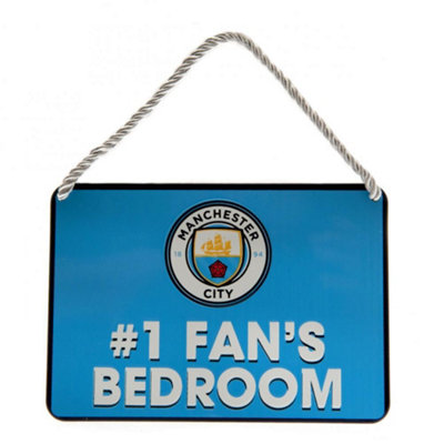 Manchester City Fc Official Bedroom No. 1 Fan Sign Sky Blue (One Size) from B&Q