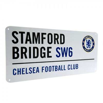 B&Q White Chelsea Fc Official Street Sign (One ) Size 40