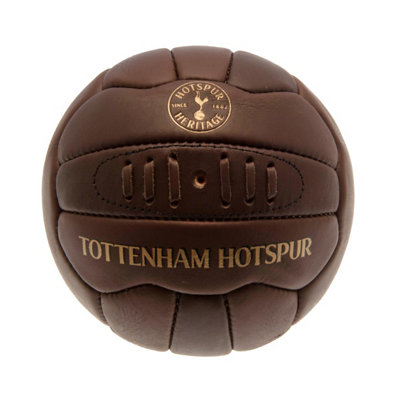Tottenham Hotspur Fc Unisex Brown Official Retro Heritage Leather Ball In Size 15 - Image 4