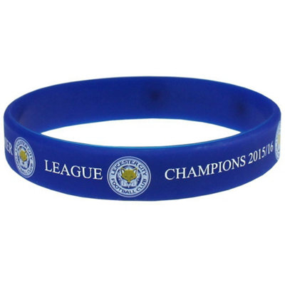  - Leicester City Fc Official Champions Silicone Wristband Blue (One Size)
