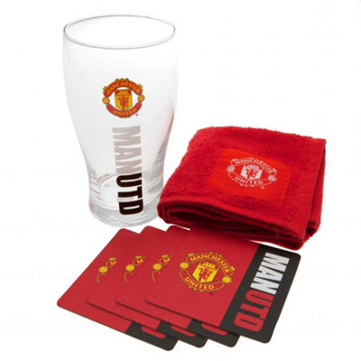 Manchester United Fc Official Mini Bar Set Red (One Size)
