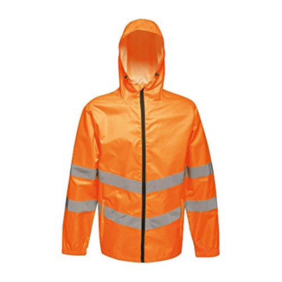 Regatta Unisex Hi Vis Pro Packaway Reflective Work Jacket Orange