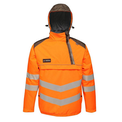 B&Q -  Mens Tactical Hi Vis Waterproof Reflective Overhead Bomber Jacket