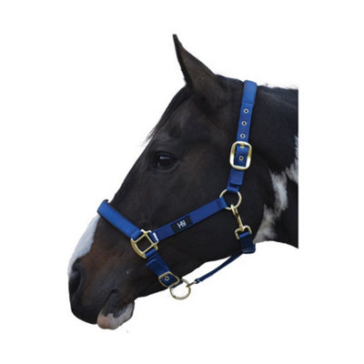 Hy Grand Prix Head Collar Navy (Pony) from B&Q