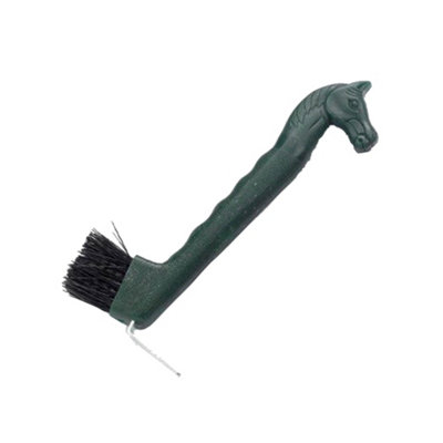 Lincoln Horse Head Hoof Pick With Brush Green (One Size) from B&Q