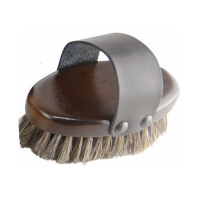 Hyshine Deluxe Horse Hair Wooden Body Brush Dark Brown (L) from B&Q