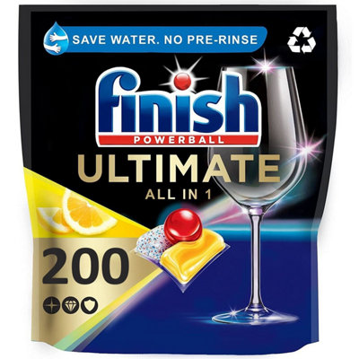 200 X Finish Powerball Quantum Ultimate Lemon Sparkle Dishwasher Tablets from B&Q