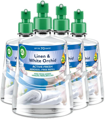 Air Wick Linen & White Orchid -Free Automatic Spray Refill 228 Ml Pack Of 4Lasts Up To 70 DaysFreshener from B&Q