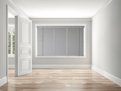 Caecus Blinds Real Wood Venetian Blind Grey 45Cm Width X 160Cm Drop Tape