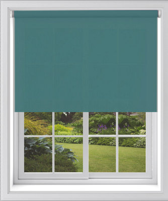 Caecus Blinds Blackout Roller Blind Teal 180Cm from B&Q