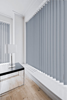 Caecus Blinds Dimout Patterned Vertical Blind Complete 90Cm 240Cm Drop White from B&Q