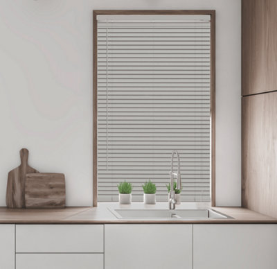 Caecus Blinds Caecus Caecus Pvc Long Drop Venetian Blinds Grey 45Cm Width X 210Cm Drop from B&Q