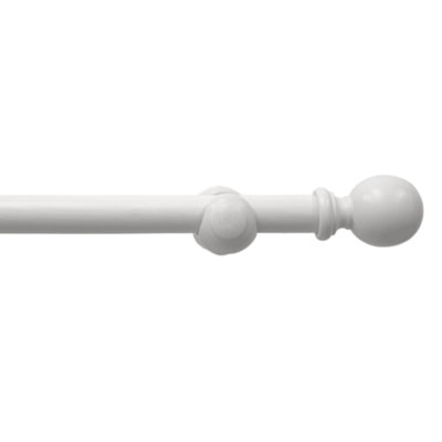 Caecus Blinds Caecus Eyelet Wooden Poles 28mm 120Cm White from B&Q