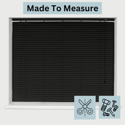 Caecus Blinds Caecus Made To Measure Aluminium Venetian Blind Black 45Cm X 150Cm from B&Q