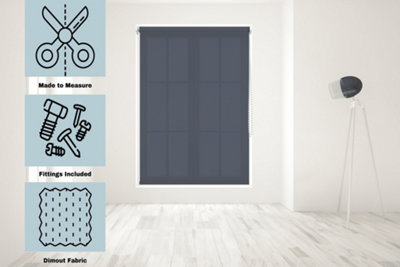 Caecus Blinds Made To Measure Straight Edge Daylight  Roller Blind Navy 060Cm from B&Q