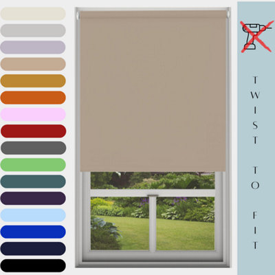 Caecus Blinds Mtm Blackout Roller Blind Cappuccino 240Cm 210Cm Drop from B&Q